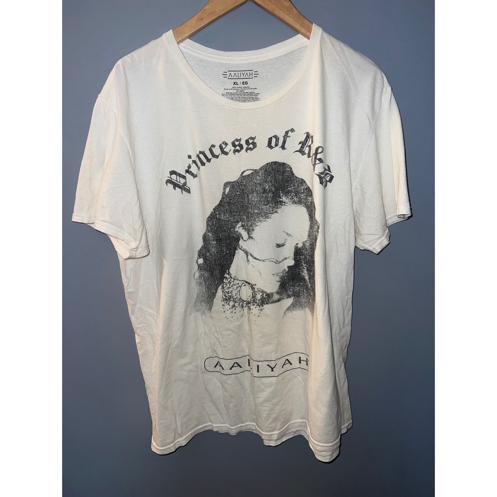 Aaliyah Princess of R&B Graphic Tee White Short Sleeve Shirt Mens XL XL/EG